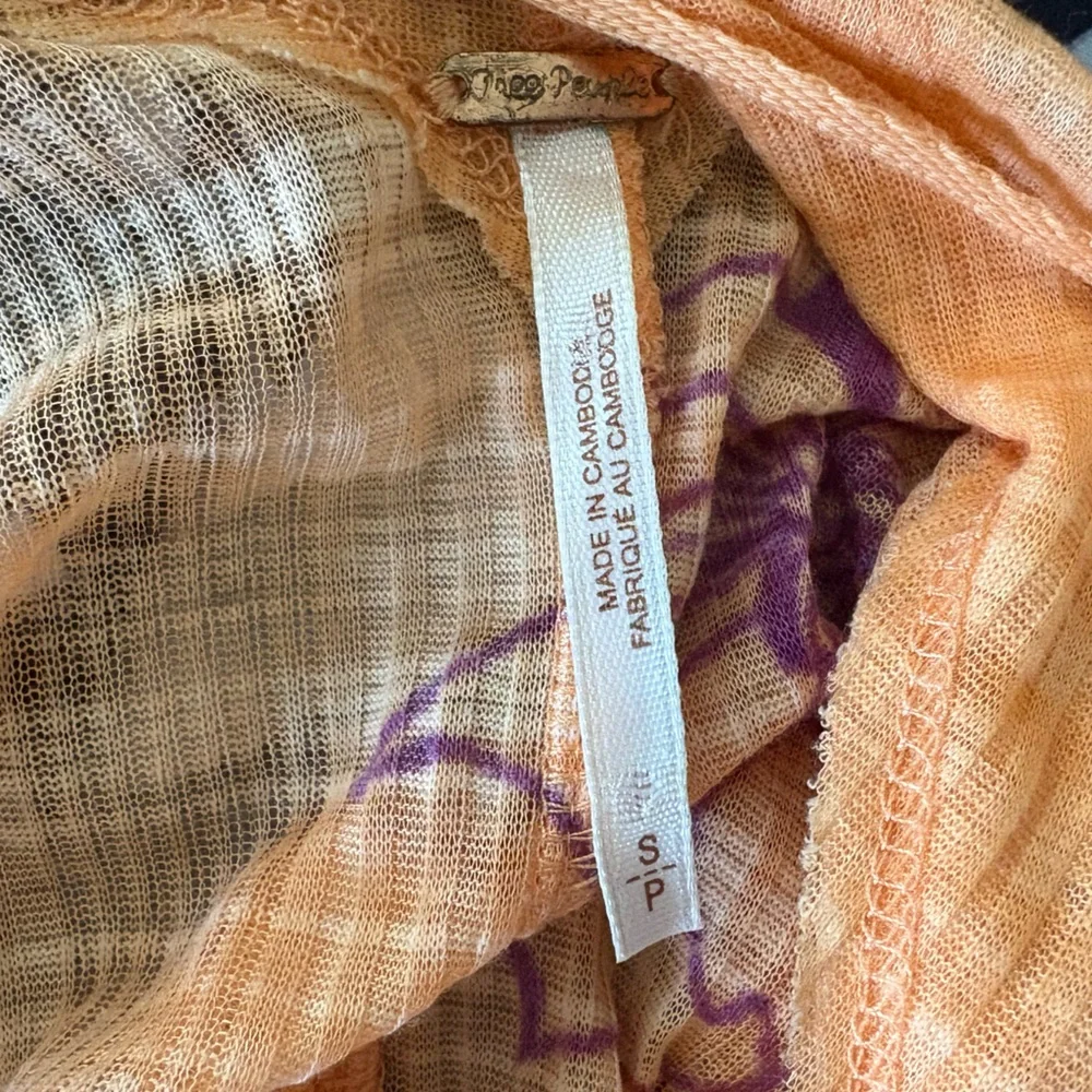 Small Free People Coral Floral One Dance Blouse - Picture 8 of 9